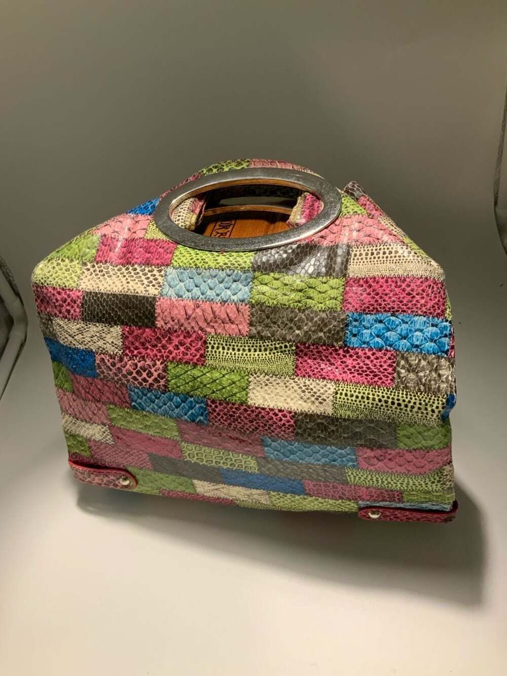 Wild Rose Multicolor Patchwork Snakeskin Print Me… - image 3